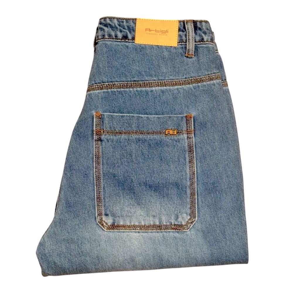 Artigli Italy High Waisted Barrel Jeans – Size 42 (US Approx | 6 Made in Italy